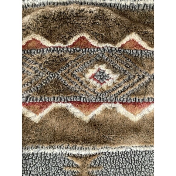 Vintage Woolrich Women’s L Brown Aztec Fleece Southwest Full Zip Jacket - Picture 6 of 11